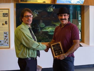 Paul Panetta of Applied Research Associates in Gloucester, accepted the CSIIP plaque with a smile and gave a tour of the Virginia Institute of Marine Science where the engineering internship was located.